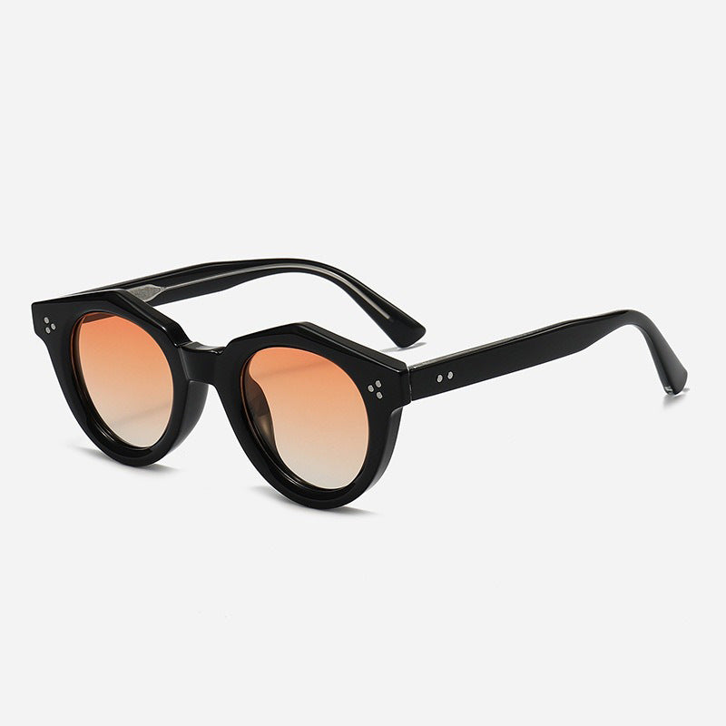 Damen Designer-Sonnenbrille mit polygonalem Rahmen und modischen Akzenten Karnz