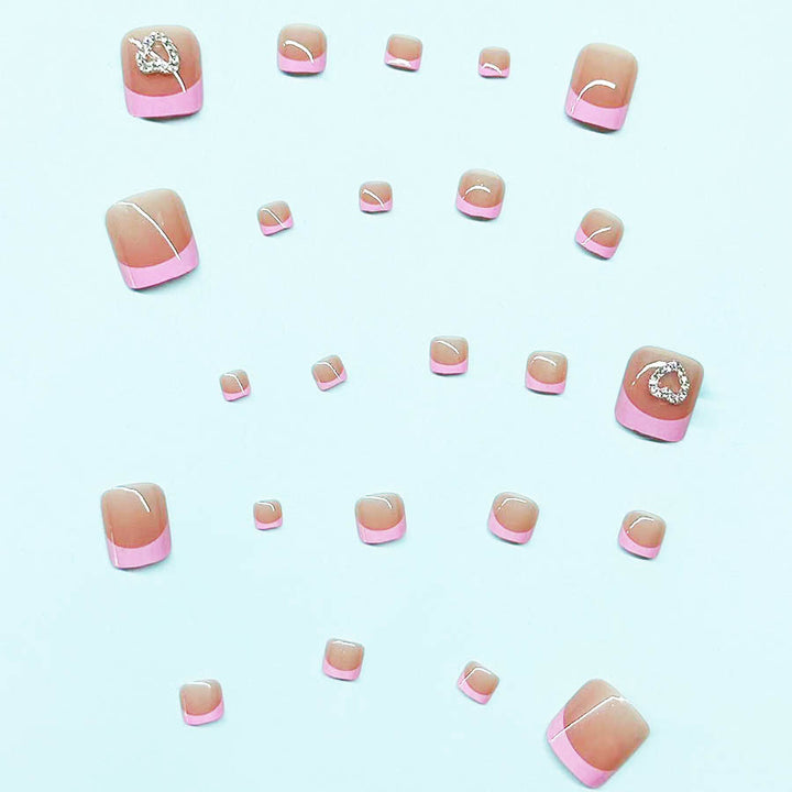 Fußnagelkunst-Set mit eleganten Herz-Akzenten Karnz
