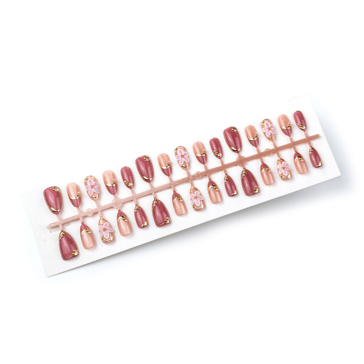 Dekoratives Floral Press-On Nagelset Karnz