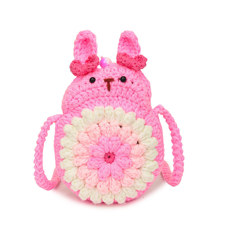 Niedlicher Hase-Themen Häkel Mini Rucksack