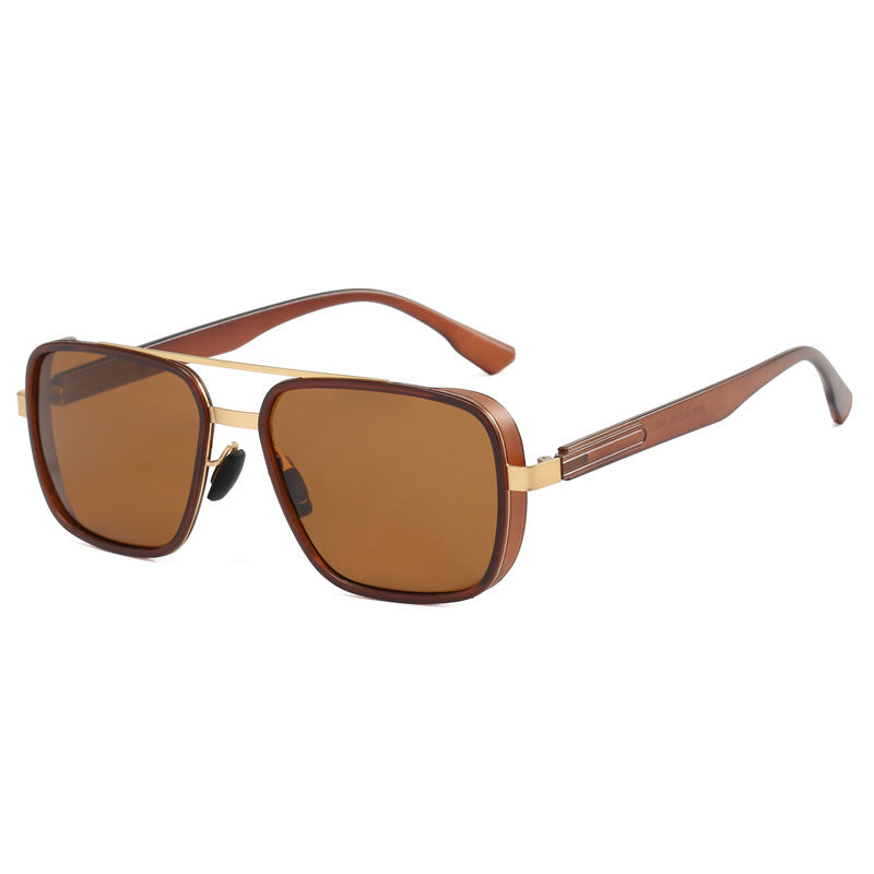 Damen elegante quadratische Sonnenbrille mit hochwertigem Metallrahmen Karnz