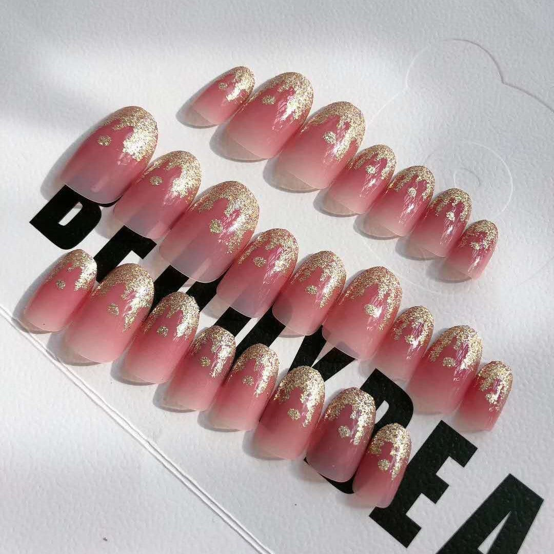 Elegantes Glitter French Tip Press-On Nail Set