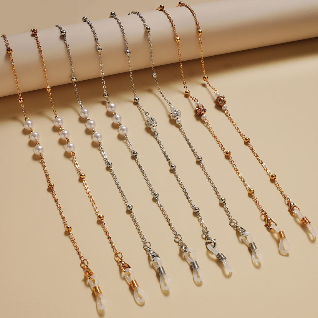 Elegante Perlen Brillen Kette Karnz