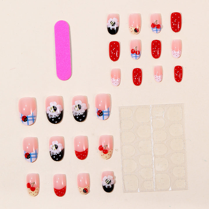 Dekoratives 3D Obst- und Insekten-Nagelkunst-Set Karnz