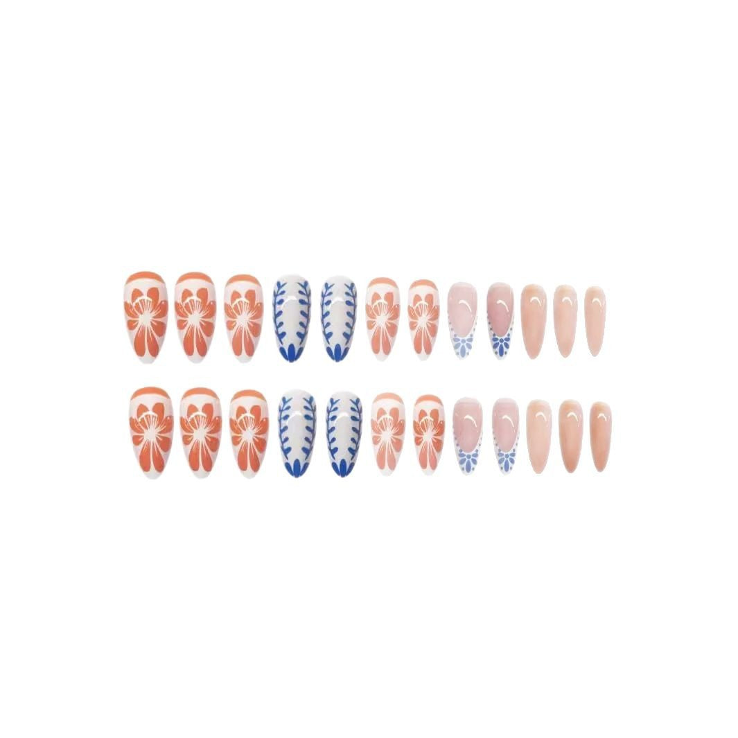 Floral Abstract Press-On Nail Set Karnz