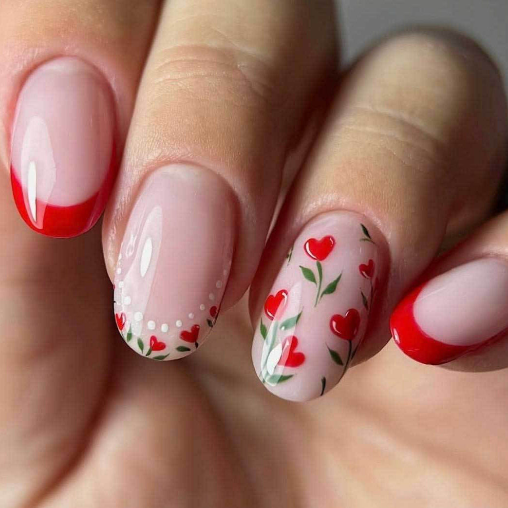 Romantisches Blumennagelkunst-Set