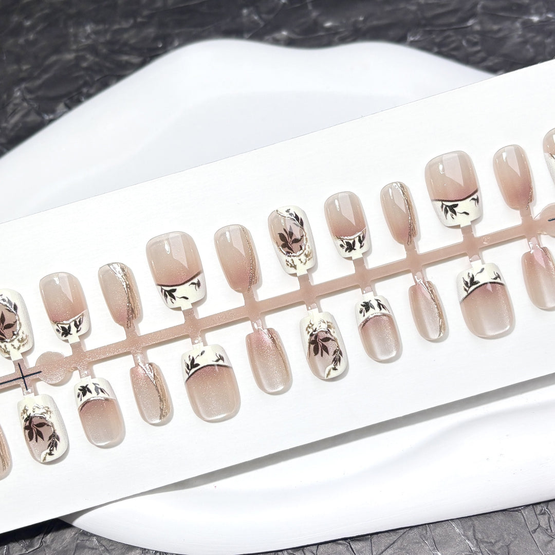 Elegante Floral Druck Press-On Nail Set
