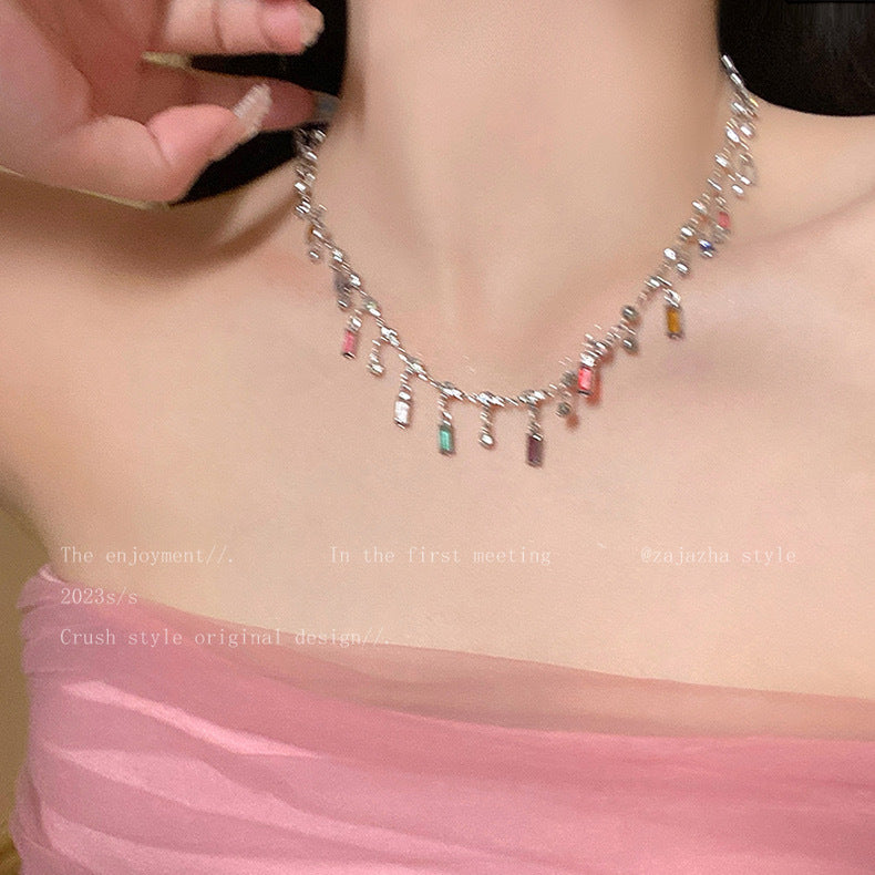 Bunte Charm Statement Halskette Karnz