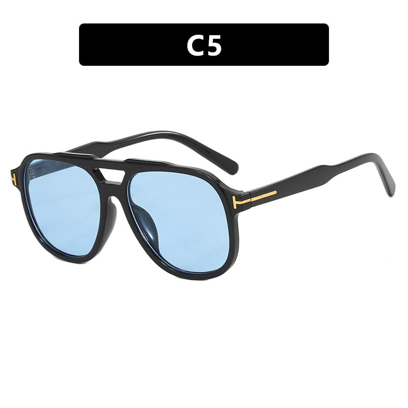 Damen modische Sonnenbrille mit polygonalem Rahmen und schützenden Gläsern Karnz