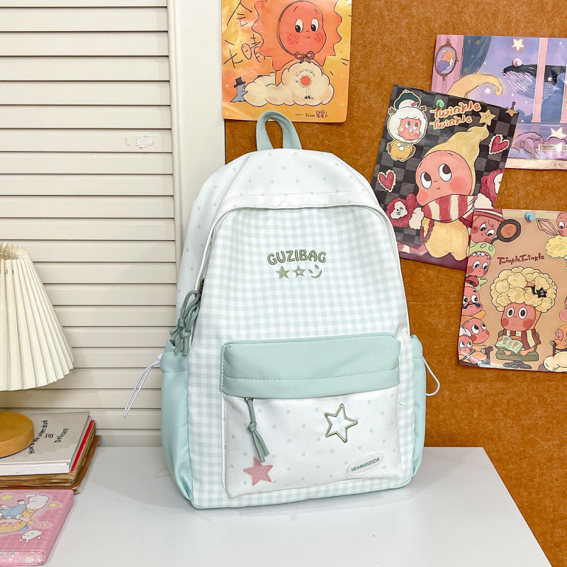Stylischer Gingham-Muster Rucksack