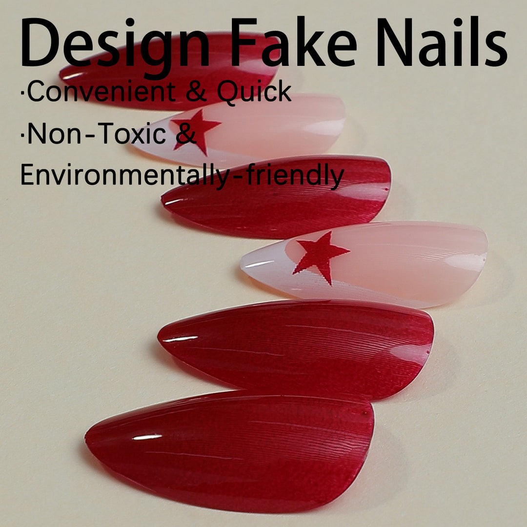 Kunstnagelset mit glamourösen Sternenmotiven Karnz