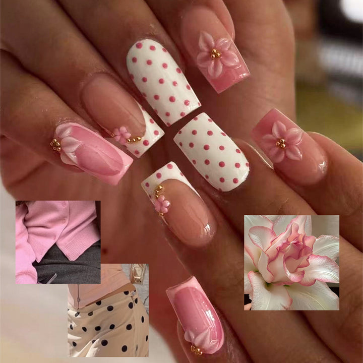 Blumenmuster Nagelspitzen Set Karnz