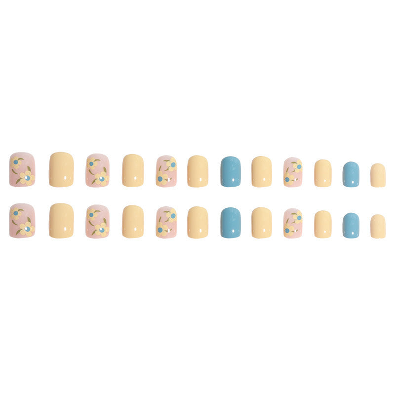 Blumen-Themen Press-On Nagelkunst Karnz