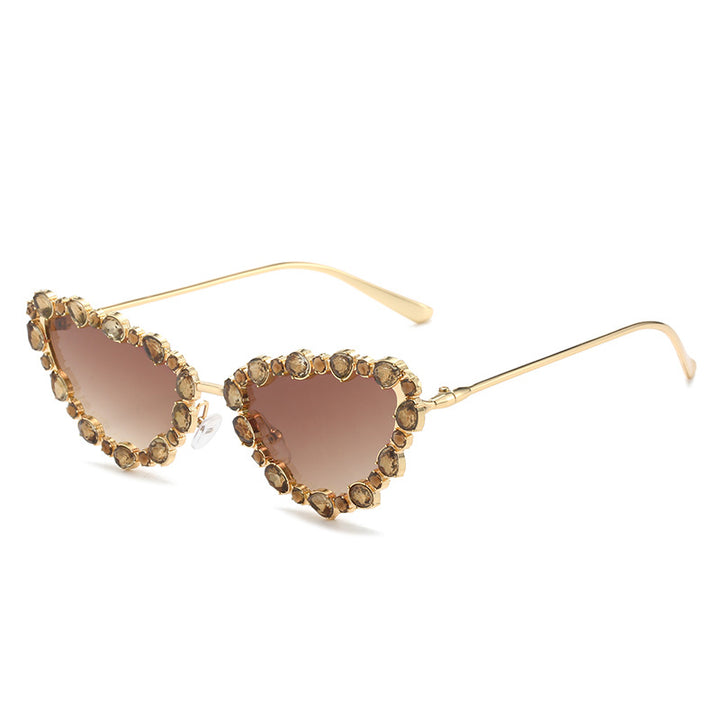 Herzförmige mit Strass verzierten Sonnenbrille Karnz