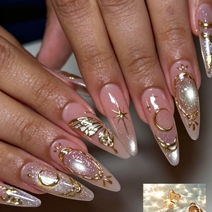 Premium Glitter Ombre Press-On Nails Karnz