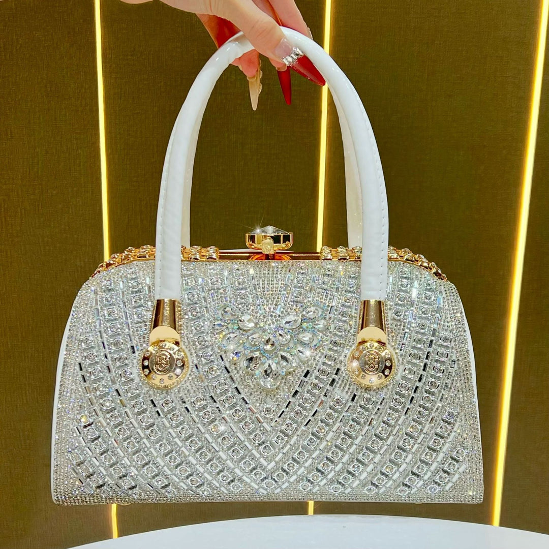 Dekorative mit Strass besetzte Abendhandtasche