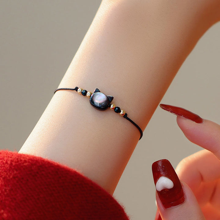Verstellbares Katzen-Themen Charm-Armband Karnz