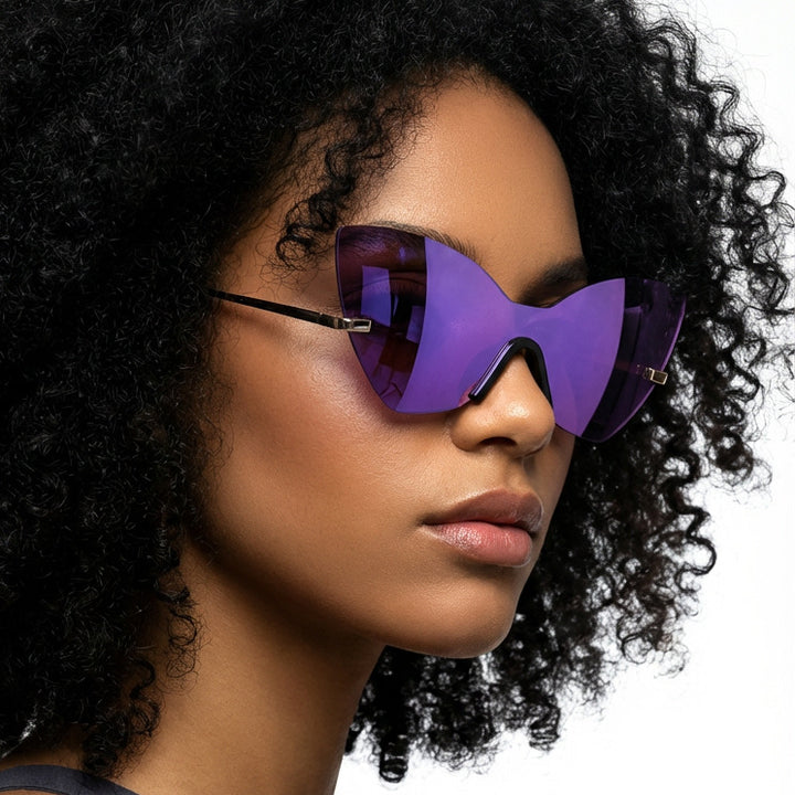 Damen extravagante Cat-Eye Sonnenbrille mit hochwertigem Metallrahmen Karnz