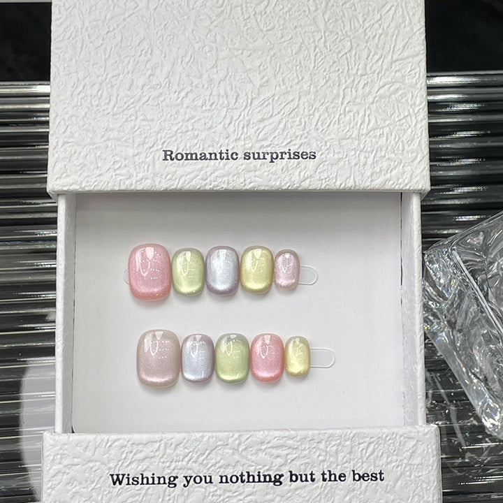 Pastell Glitter Press-On Nagelset