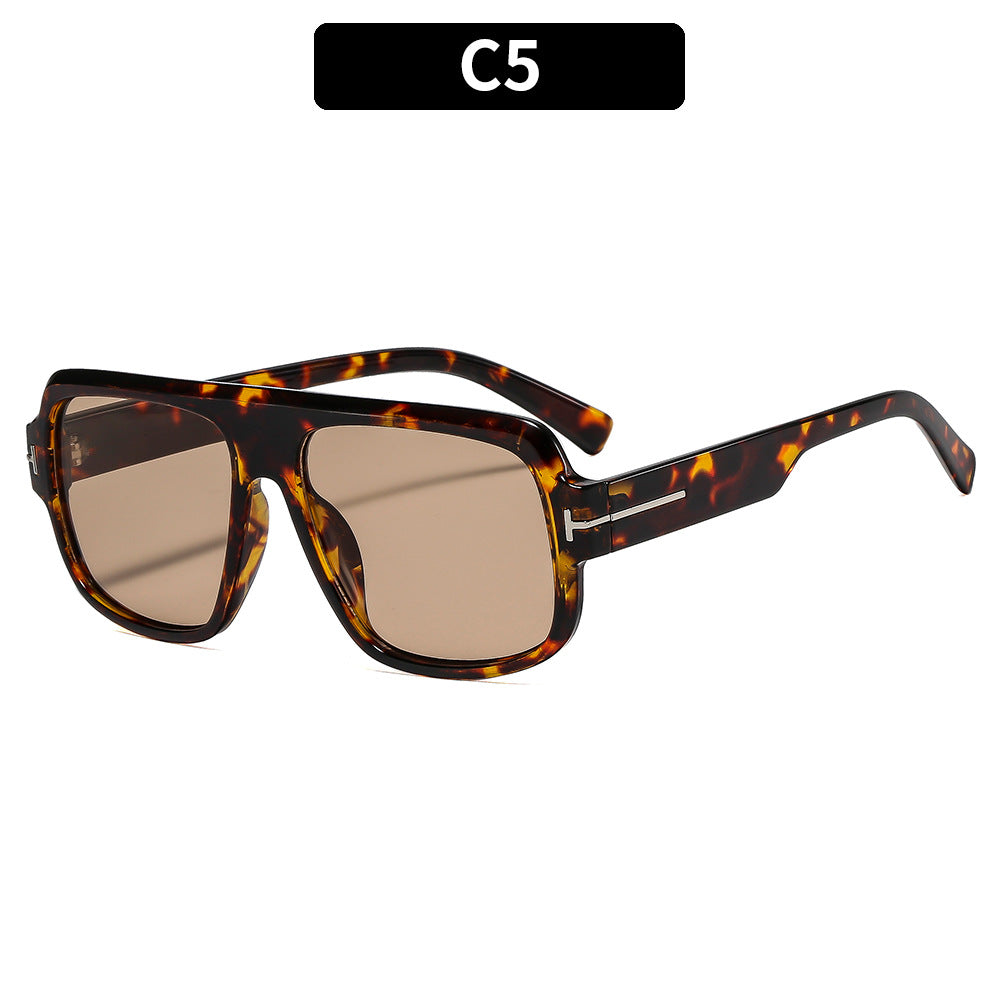 Übergroße rechteckige Sonnenbrille