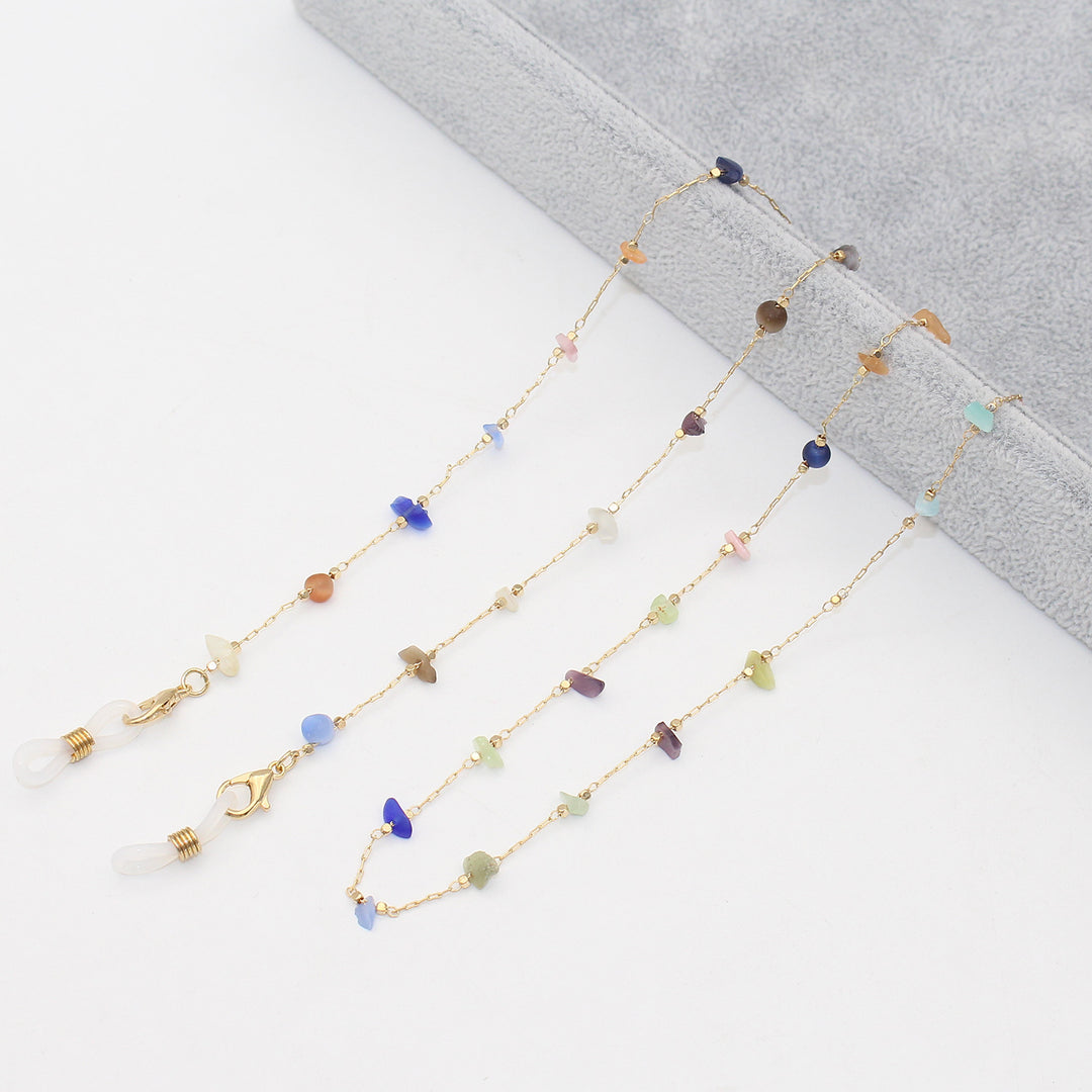 Elegante mit Kristallen verzierte Brillenkette Karnz