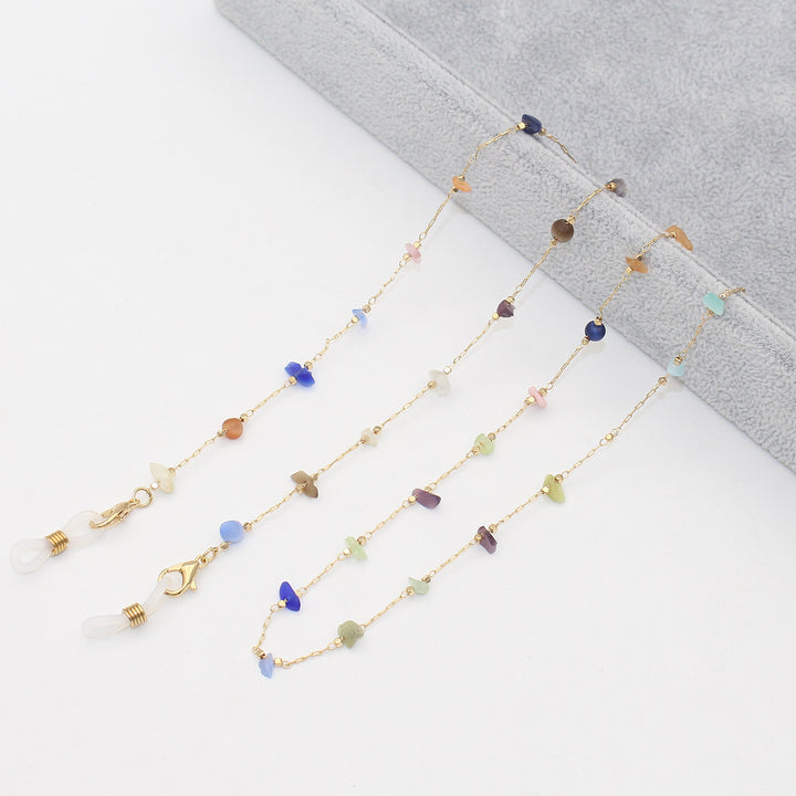 Elegante mit Kristallen verzierte Brillenkette Karnz