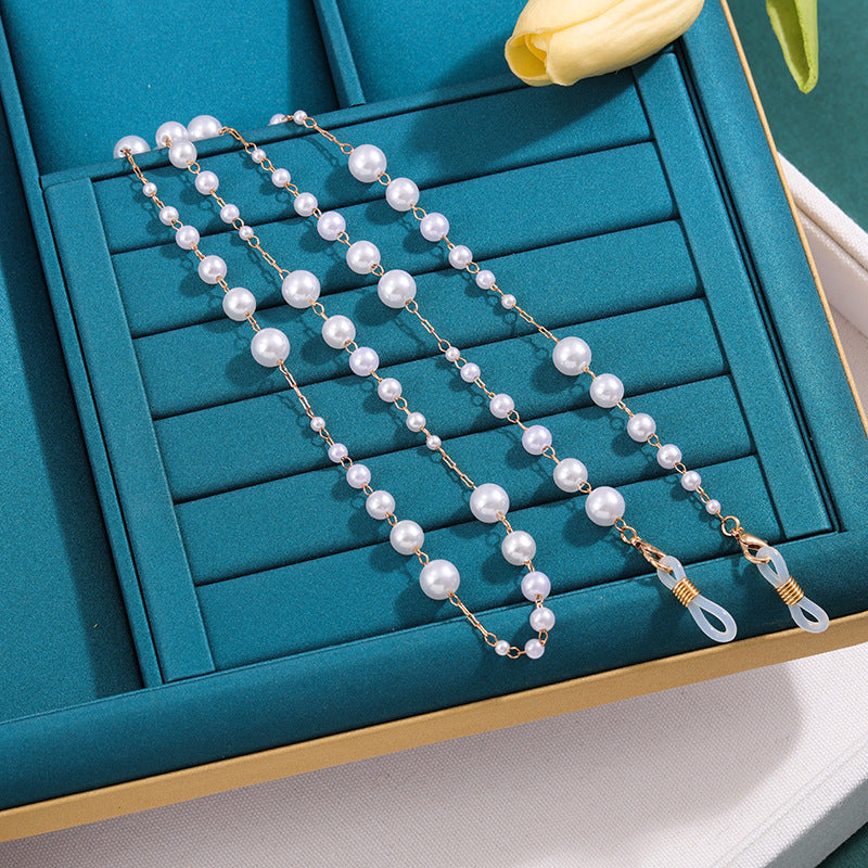 Elegante Perlenkette Brillenband Karnz