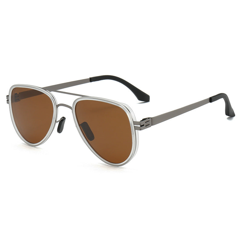 Damen Aviator-Sonnenbrille mit robustem Metallrahmen und polarisierenden Gläsern Karnz
