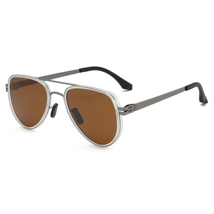 Damen Aviator-Sonnenbrille mit robustem Metallrahmen und polarisierenden Gläsern Karnz
