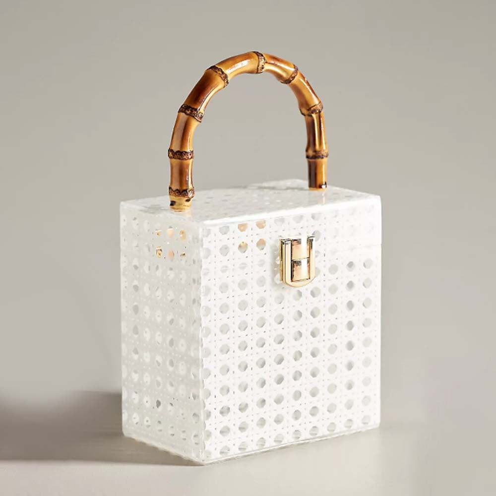 Stylische Handgefertigte Tasche mit Bambusgriff