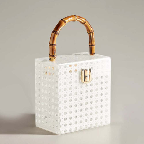 Stylische Handgefertigte Tasche mit Bambusgriff
