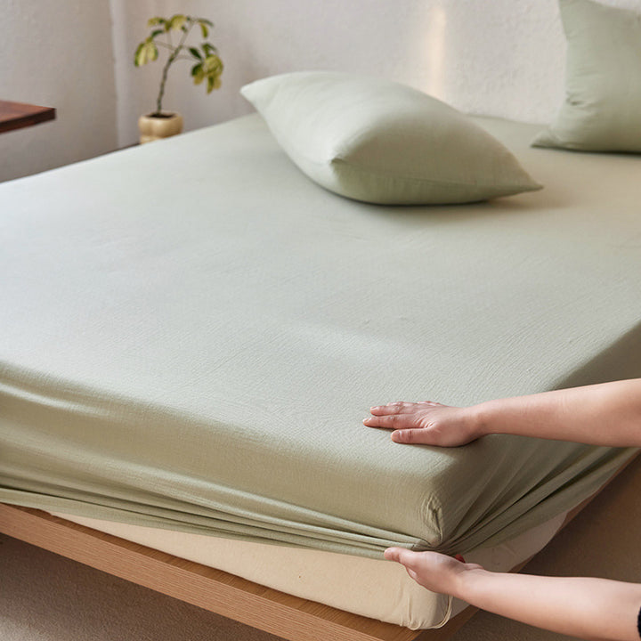 Atmungsaktives Stretch-Jersey-Betttuch-Set mit tiefem Pocket und Kissenbezügen