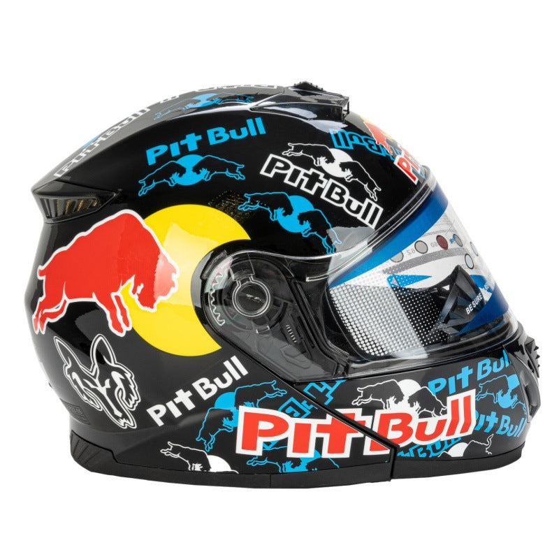 Vollgesichts-Motorradhelm mit Grafikdesign Karnz