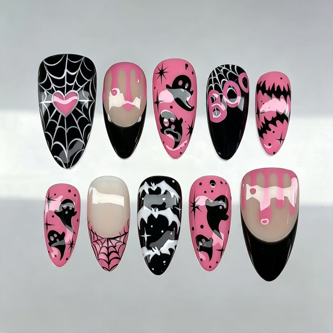 Künstlerisches Halloween-Themen Press-On Nagelkunst Set