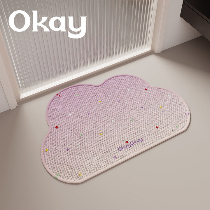 Cloud-Shaped Plush Microfiber Absorbent Non-Slip Bath and Entry Rug
