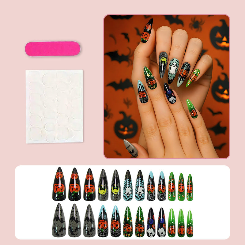 Halloween Kunstnagelset mit gruseligen Motiven und kreativen Designs Karnz