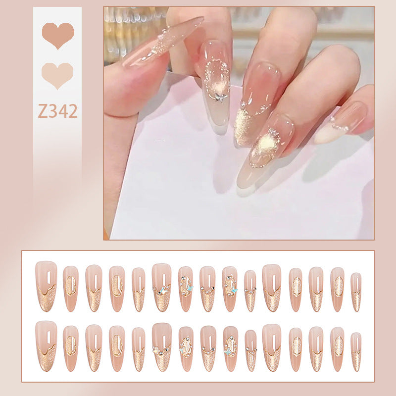 Kunstnagelset mit elegantem Gold-Glitzer-Design Karnz