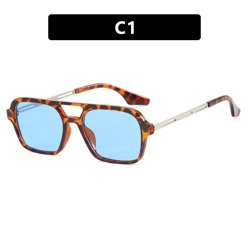 Damen auffällige quadratische Sonnenbrille mit transparentem Rahmen Karnz