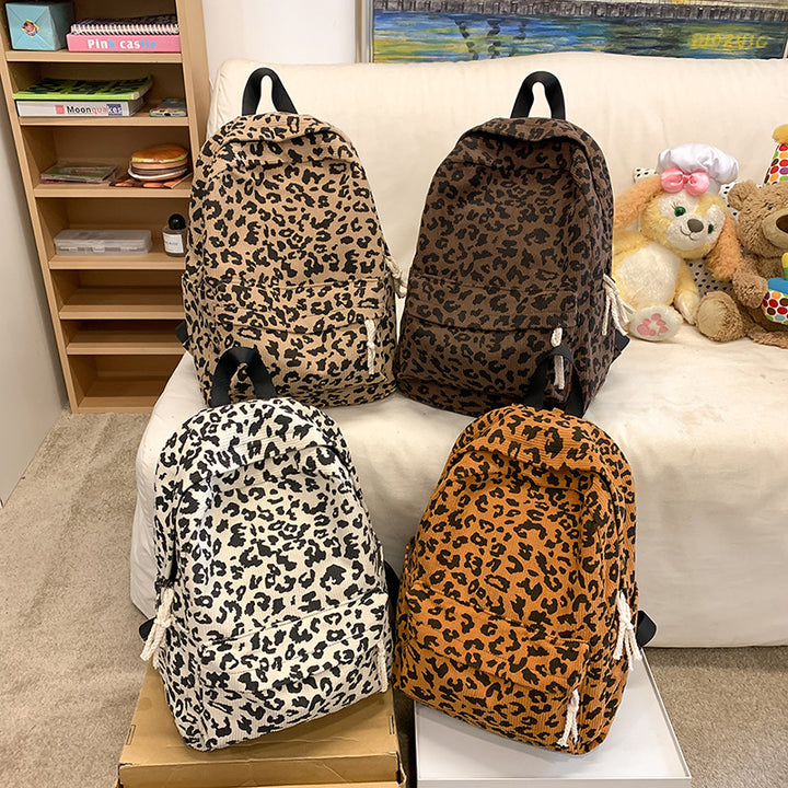 Stilvolle Leoparden-Print Cordura Rucksack