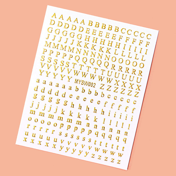 Dekorative Alphabet Nagelkunst Aufkleber