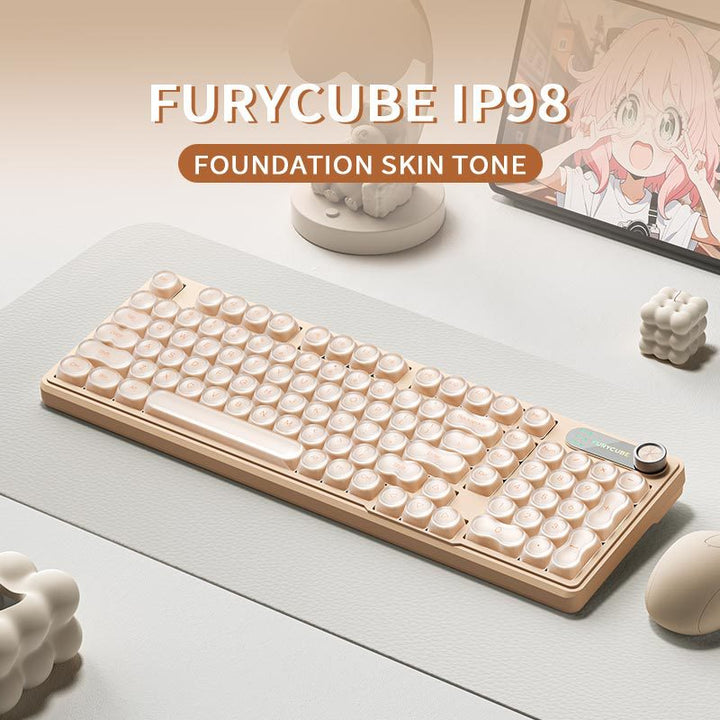 Retro Runde-Tasten Mechanische Tastatur Karnz