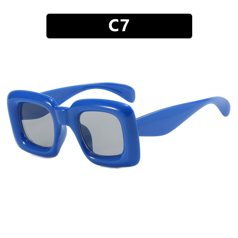 Damen stilvolle quadratische Sonnenbrille mit breitem Rahmen Karnz