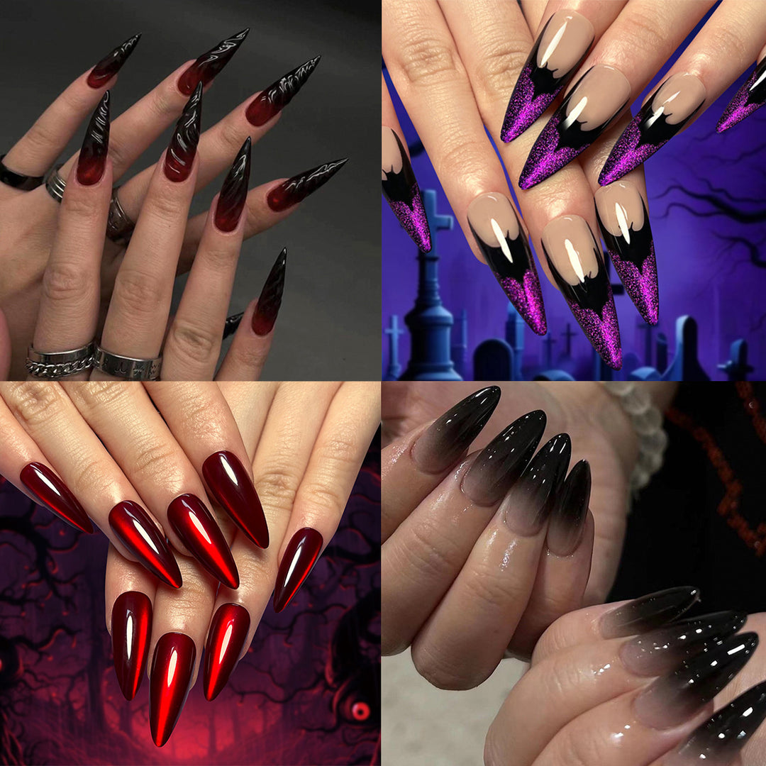Kunstvolle Nagelverlängerungen mit kreativen Augen-Design Karnz