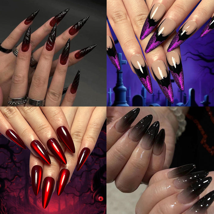 Kunstvolle Nagelverlängerungen mit kreativen Augen-Design Karnz