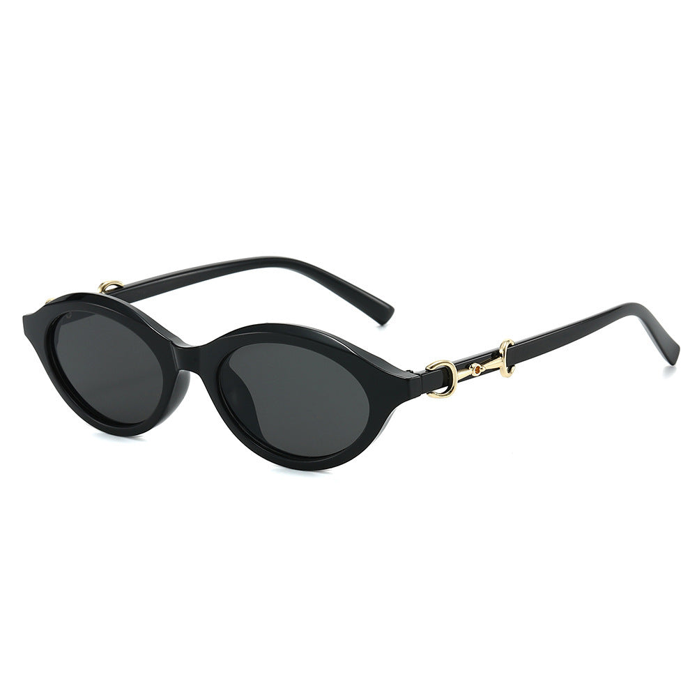 Modische Retro Oval Sonnenbrille Karnz