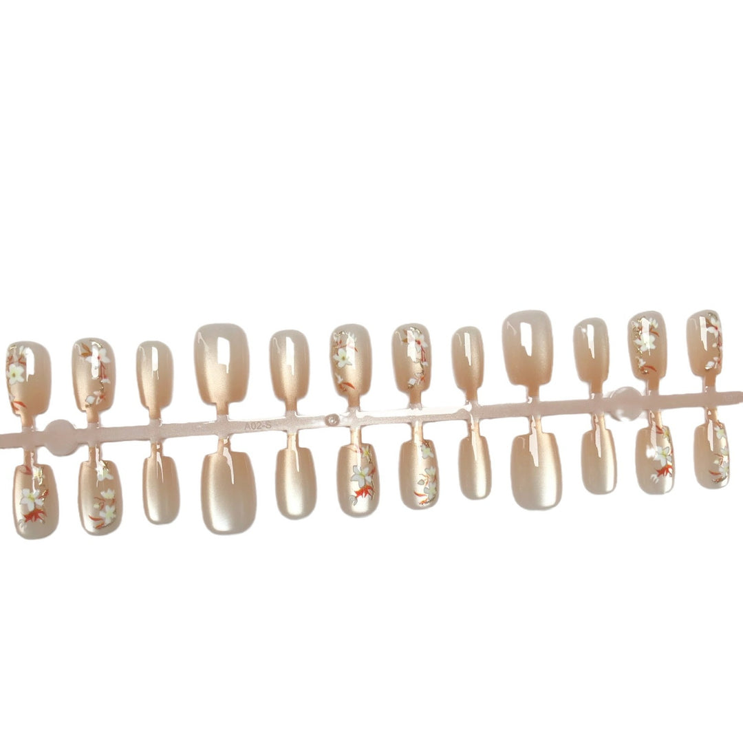 Blumenmuster Press-On Nagelkunst Set