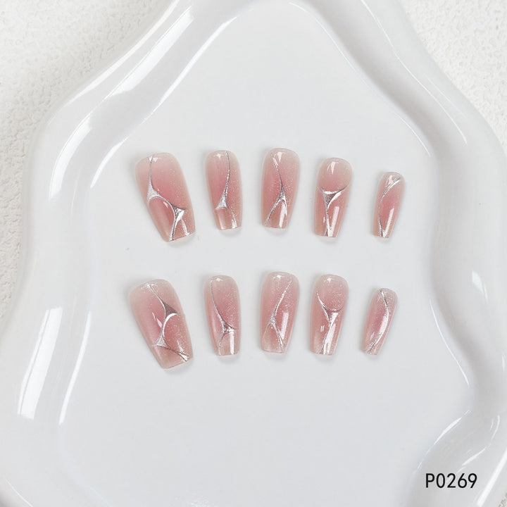 Premium Künstlerische Press-On Nagelset Karnz