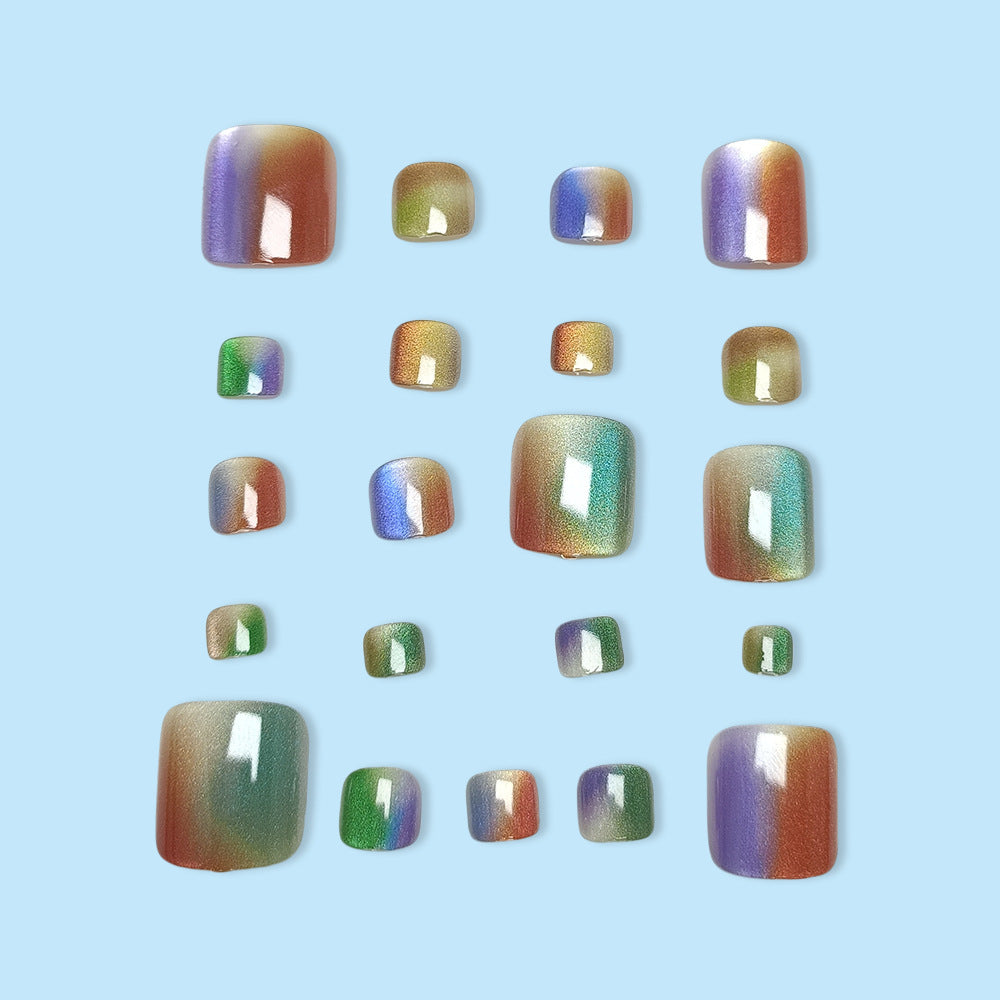 Regenbogenfarben Gradient Pediküre Set Karnz
