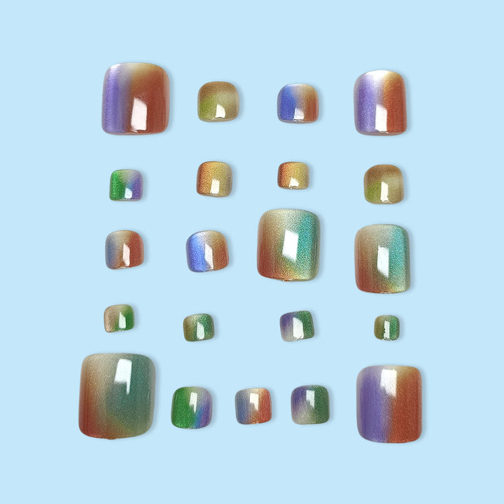 Regenbogenfarben Gradient Pediküre Set Karnz