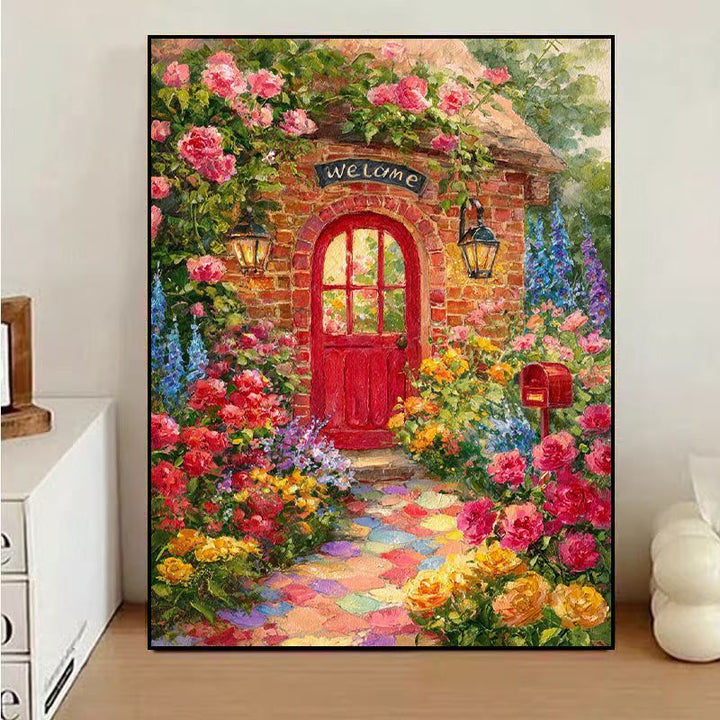 Charmante florale Willkommens-Leinwandkunst Karnz
